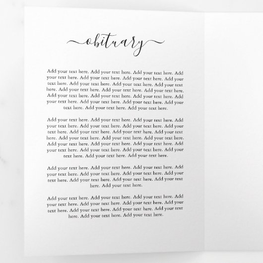 Simple Elegant Funeral Memorial Programme (Intérieur en premier)