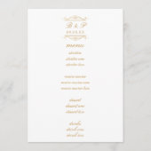 Simple Elegant Gold Monogram Wedding Menu Card (Devant)