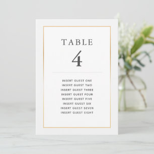 Simple Elegant Gold Table Quatre Carte de siège pe