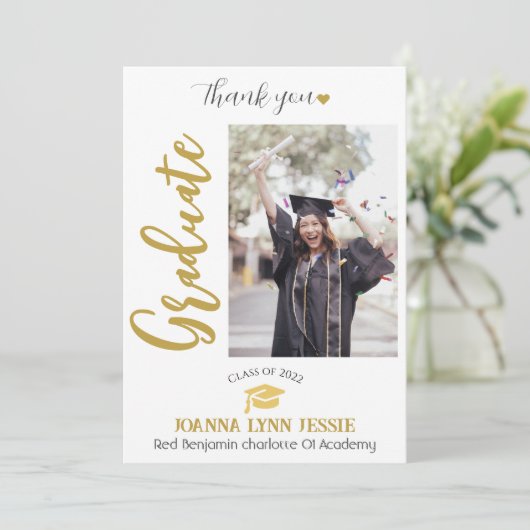 Simple Elegant Graduation or Casquette Merci Scrip (Debout devant)