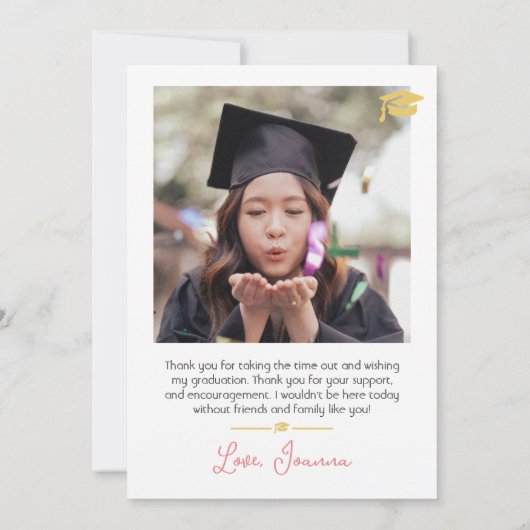 Simple Elegant Graduation or Casquette Merci Scrip (Dos)