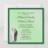 Simple Elegant Green Gay Wedding Invitation (Devant)