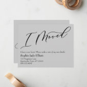 Simple Elegant Grey I Déplacé Nouvelle carte d'adr (Devant/Arrière en situation)