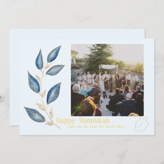 Simple Elegant Hannukah Card Feestdagenkaart (Voorkant / Achterkant)