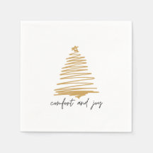 Simple Elegant Holiday Gold Party Napkins