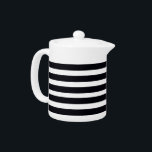 Simple, élégant, intemporel classique noir et blan<br><div class="desc">Un Beau Thé De Porcelaine. Simple, élégante, intemporelle théière classique noir et blanc avec élégantes bandes noires et blanches classiques. Lave-vaisselle et micro-ondes. Expédition rapide dans le monde entier. Un bel ajout à n'importe quelle maison, . Il est décoré dans un style traditionnel, moderne, rustique ou chic et fait un...</div>