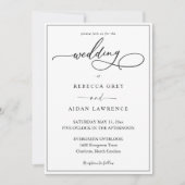 Simple Élégant Invitation de Mariage avec Calligra (Devant)