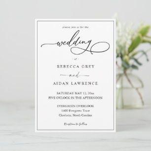 Simple Élégant Invitation de Mariage avec Calligra