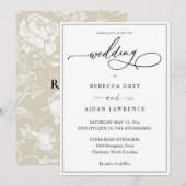Simple Élégant Invitation de Mariage avec Calligra (Devant / Derrière)