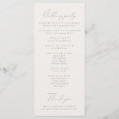 Simple Elegant Ivory & Taupe Wedding Programme (Dos)