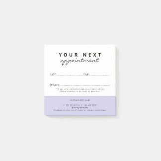 Simple Elegant Lilac White Salon Appointment Post-it® Notes