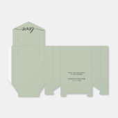 Simple & Elegant Love Wedding ScrIpt Sage green Bedankdoosjes (Uitgevouwen)