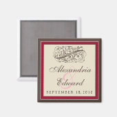 Simple élégant mariage Favor Magnet : canneberge (Recto/Verso)