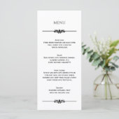 Simple Élégant Mariage Noir et Blanc | Menu (Debout devant)