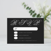 Simple élégant mariage noir script RSVP (Debout devant)