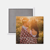 Simple Elegant Mariage photo Magnet moderne (Recto/Verso)