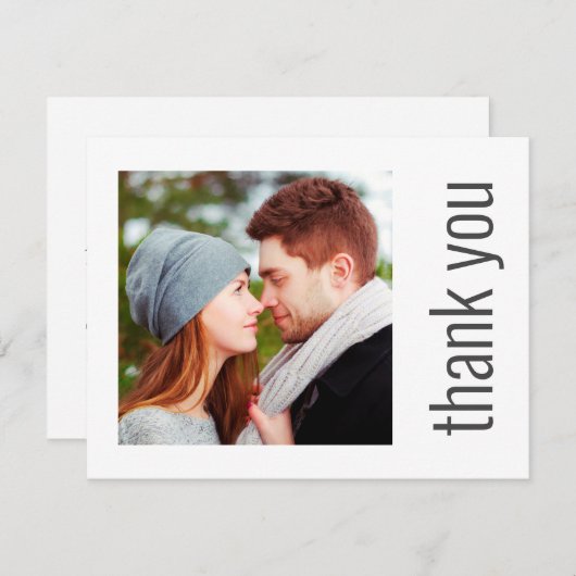 Simple Elégant Mariage Photo Merci Note (Devant / Derrière)