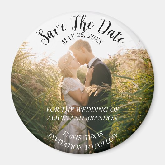 Simple Elegant Mariage photo moderne Whimsy Magnet (Devant)