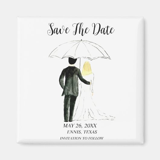 Simple Elegant Mariage photo moderne Whimsy Magnet (Devant)