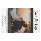 Simple Elegant Mariage photo moderne Whimsy Magnet (Horizontal)