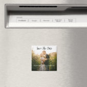 Simple Elegant Mariage photo moderne Whimsy Magnet (In Situ (Lave-vaisselle))