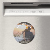 Simple Elegant Mariage photo moderne Whimsy Magnet (In Situ (Lave-vaisselle))