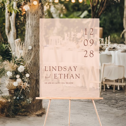Simple Élégant Mariage Transparent Brun Abricot