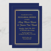 Simple Elegant Marine Blue Rehearsal Invitation (Devant / Derrière)