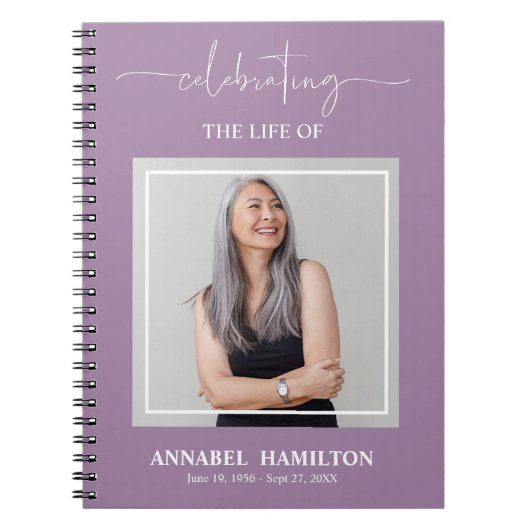 Simple Elegant Memorial Funeral Book Notitieboek (Voorkant)