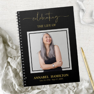 Simple Elegant Memorial Funeral Book Notitieboek