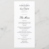 Simple Elegant Menu Mariage noir et blanc (Devant)