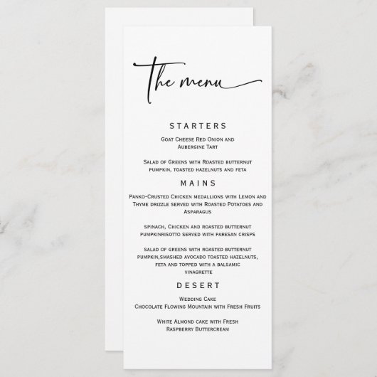 Simple Elegant Menu Modèle (Devant / Derrière)