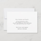 Simple Élégant Merci Cœur Script Noir Blanc (Dos)