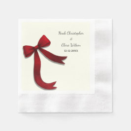 Simple Elegant Minimalist Red Bow Servet
