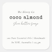 Simple Elegant minimaliste Étiquette de savon noir (Devant)