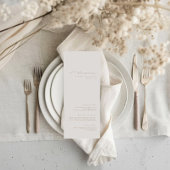 Simple Elegant Minimaliste Ivoire Menu Mariage