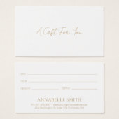 Simple Elegant Modern Gold Certificat cadeau (Devant & derrière)