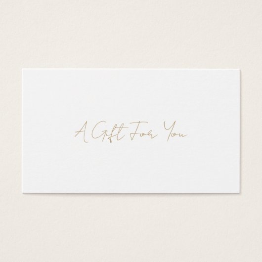 Simple Elegant Modern Gold Certificat cadeau (Devant)