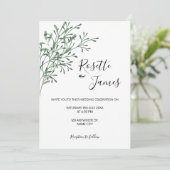 Simple Elegant Modern Greenery wedding Invitation (Debout devant)