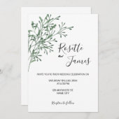 Simple Elegant Modern Greenery wedding Invitation (Devant / Derrière)