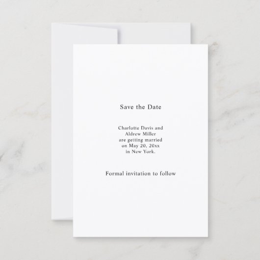 Simple elegant modern photo wedding Save the Date (Dos)