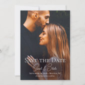 Simple Elegant Modern Photo Wedding Save the Date (Devant)