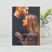Simple Elegant Modern Photo Wedding Save the Date (Debout devant)