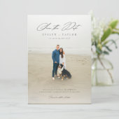 Simple Elegant Modern QR Code Photo Wedding Save The Date (Staand voorkant)