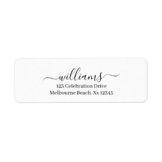 Simple Elegant Modern Script Family Return Address Etiket