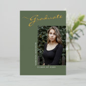 Simple élégant moderne | 1 Carte Grad Photo Foil (Debout devant)