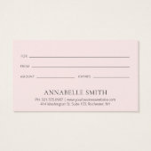 Simple élégant moderne Blush Pink certificat cadea (Dos)