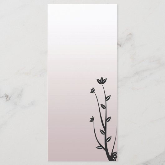 Simple Elegant Moderne feuille Menu Mariage (Dos)