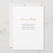 Simple Elegant moderne Mariage photo or Merci (Dos)