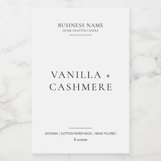 Simple Élégant Moderne Minimale Étiquette de bougi (Étiquettes simples)